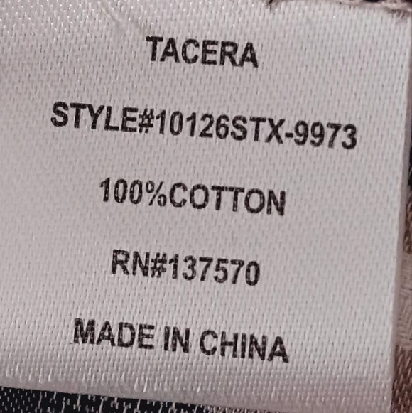 Tacera 100% Cotton Midi Dress Striped White/ Gray Size 2X Button Down - Picture 6 of 7